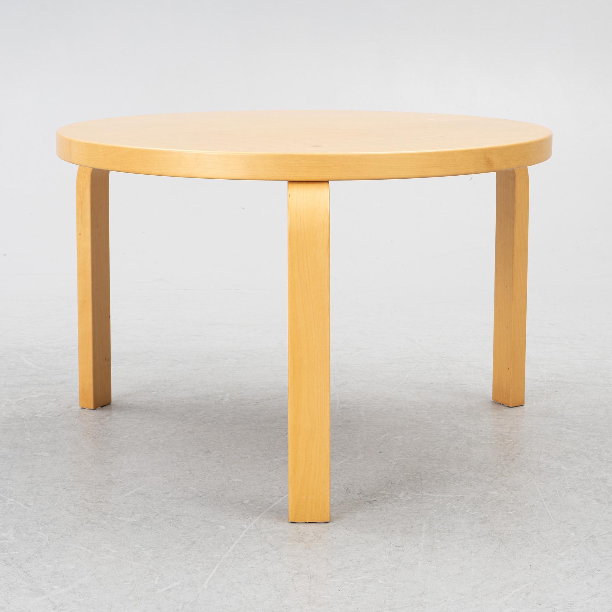 Alvar Aalto, a small table, ARtek, Finland, 1990.