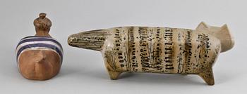 FIGURINER, 2 st, stengods, Lisa Larson, Gustavsberg.