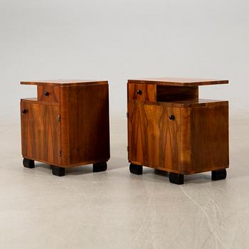Bedside tables, a pair, Art Deco style, 20th century.