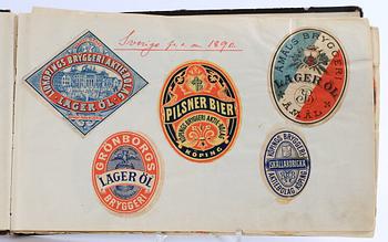 ALBUM MED ÖLETIKETTER, 1800/1900-tal.