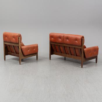 A 1960's/70's three-piece furniture suite.