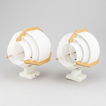 Hans-Agne Jakobsson, a pair of beech and plastic wall light, Markaryd, second half of the 20th century.