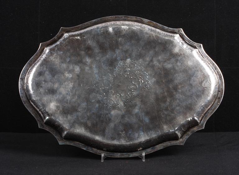 BRICKA, silver. Svenska importstämplar.