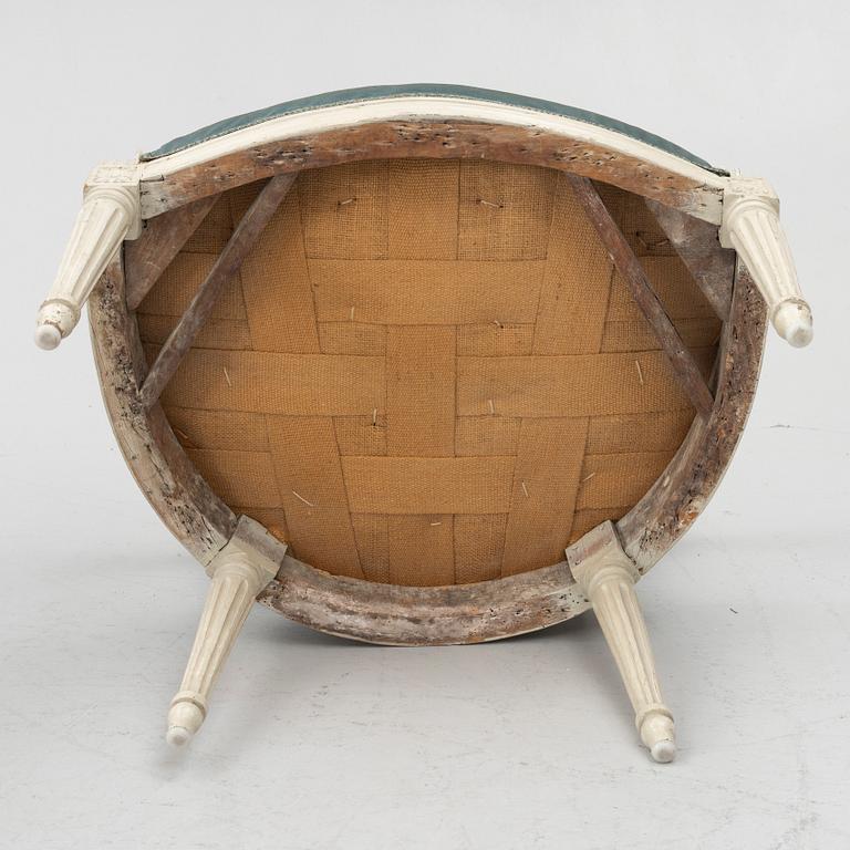 Karmstolar, ett par, Louis XVI, 1700-talets andra hälft.