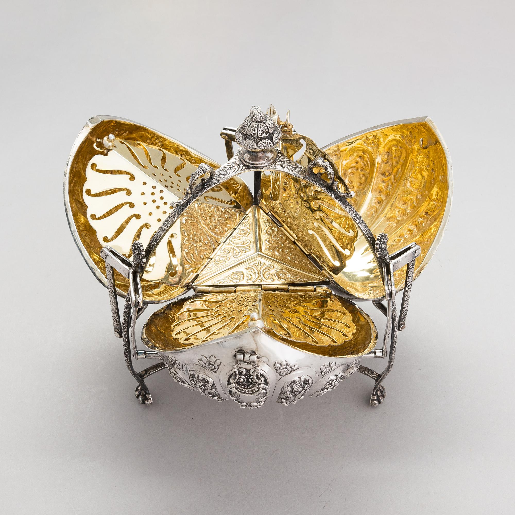 Biscuit warmer, silver, Portugal 1900-tal.