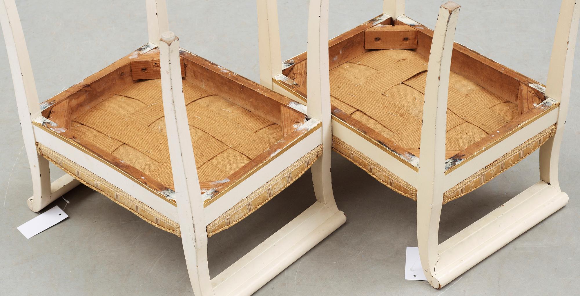 TABURETTER, ett par, empire, 1800-talets första hälft.