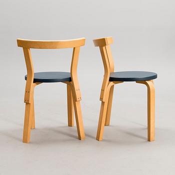 Six Alvar Aalto chairs 68 for Artek. 1960s/1970s. Model designed 1935.