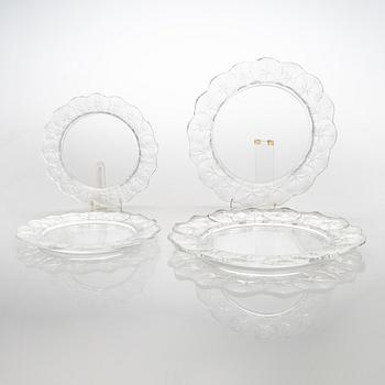 Tallrikar, 20 st, "Honfleur", Lalique, Frankrike 1900-talets senare hälft.