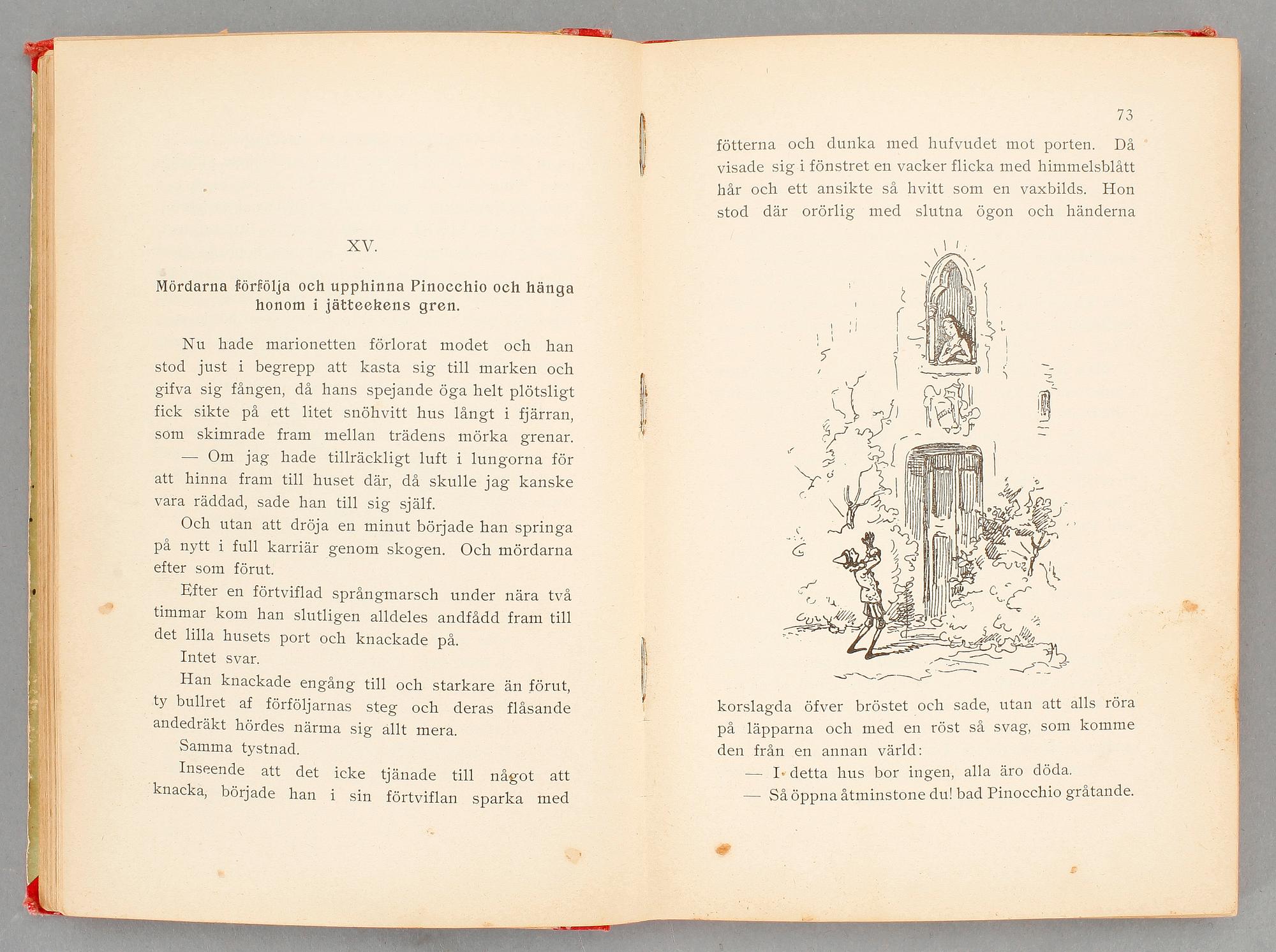 BOK. "Pinocchios Äventyr", Carlo Collodi, utgiven 1904.