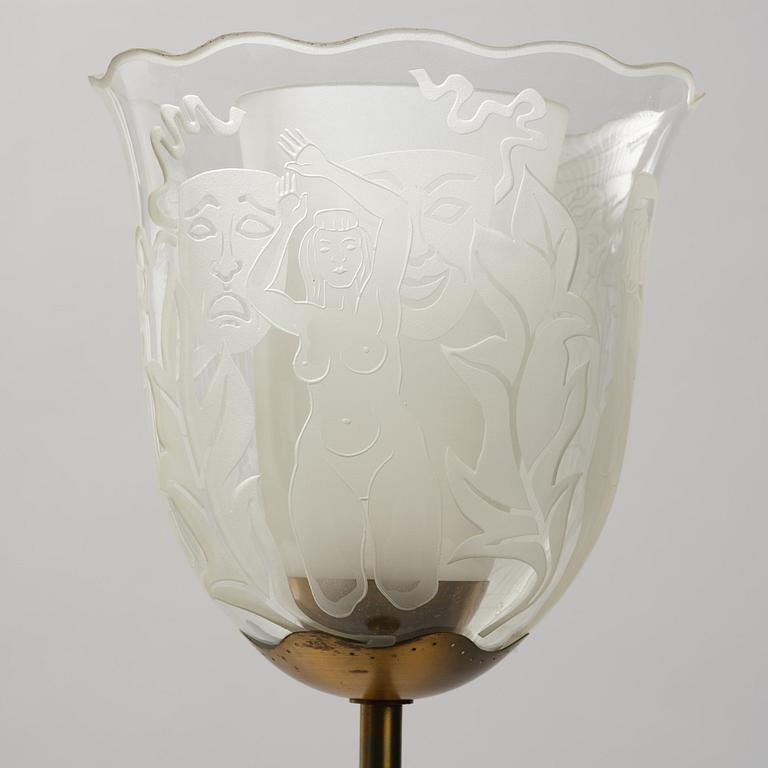 Bo Notini, a floor lamp, Glössner & Co, Stockholm, 1940s.