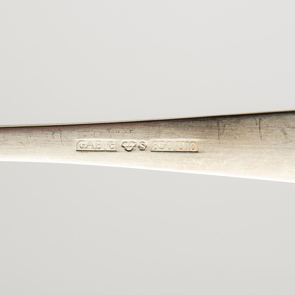 Jacob Ängman, bestickuppsättning, 106 delar, silver, "Rosenholm", GAB, Stockholm, 1900-talets andra hälft.