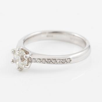 Ring, 18K white gold with brilliant-cut diamond.