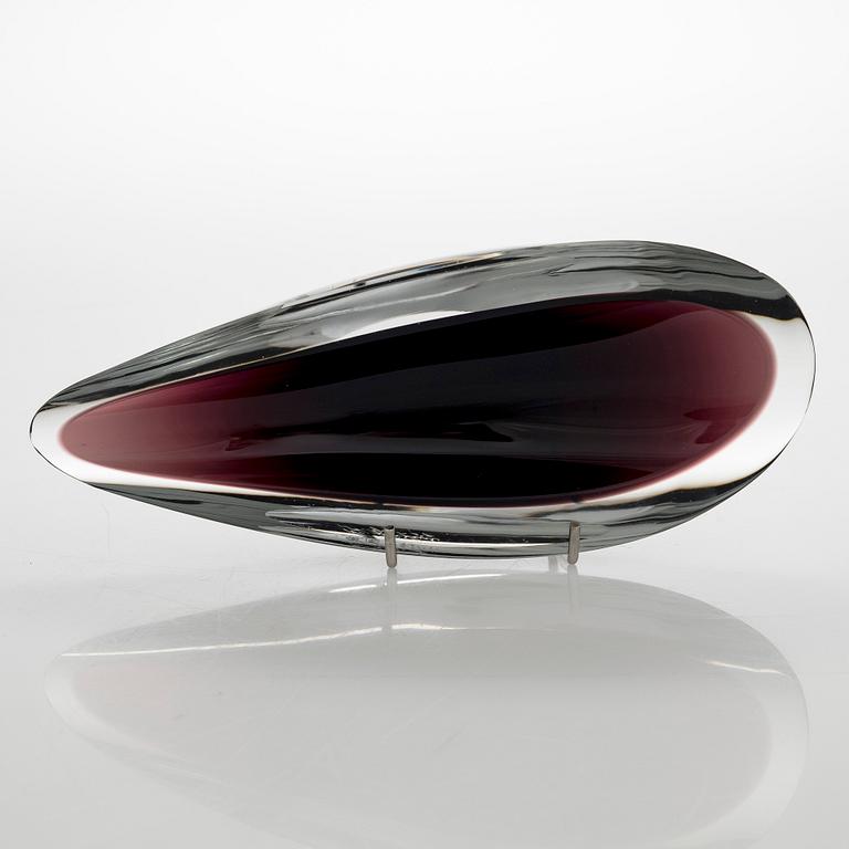 Kaj Franck, a 'Willow Leaf' Glass Bowl, signed K Franck Nuutajärvi Notsjö -57.