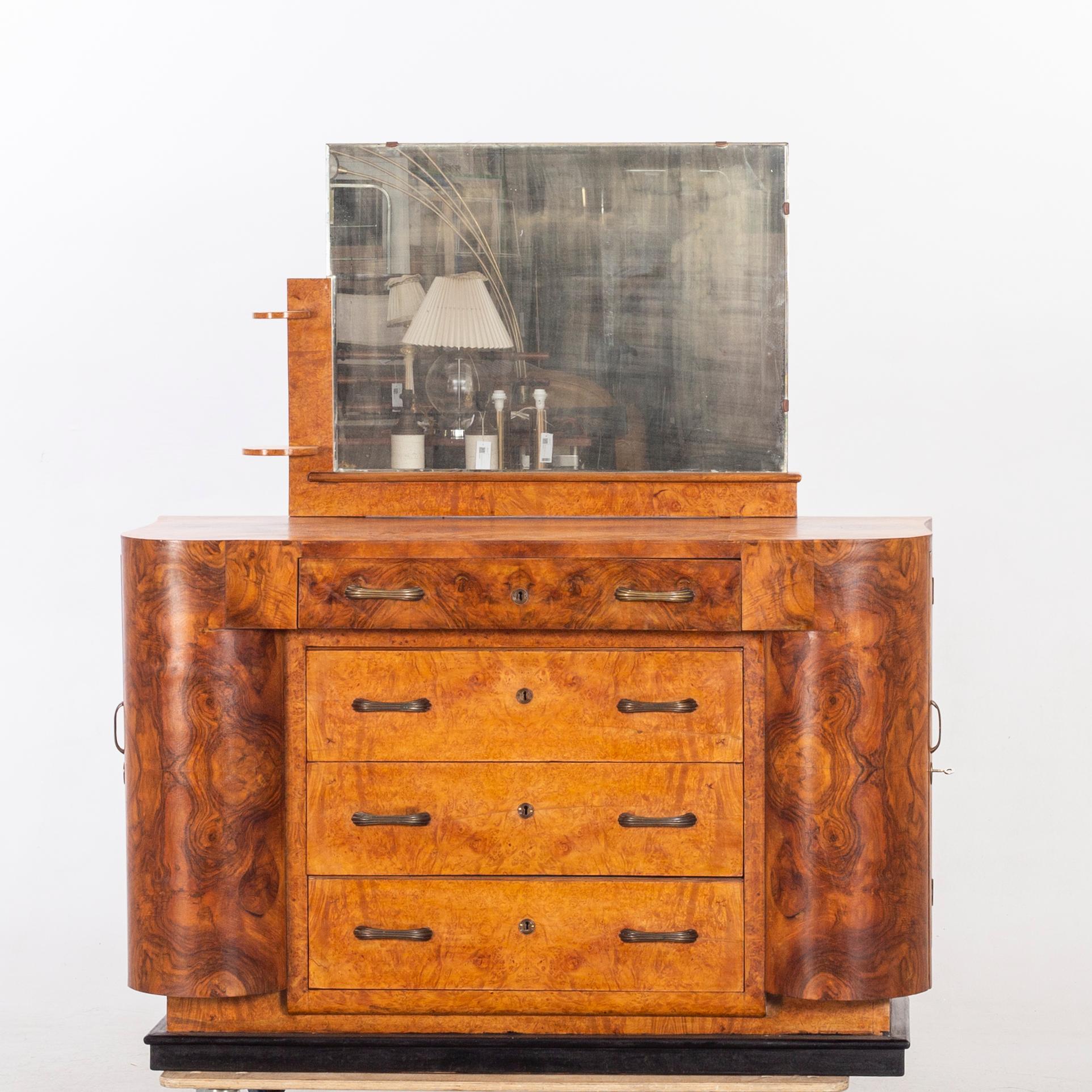 Spegelbyrå, art deco-stil, 1900-talets mitt.