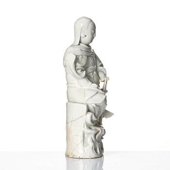 A Chinese blanc de chine/dehua figure of a Zhenwu, late Ming dynasty (17th century).