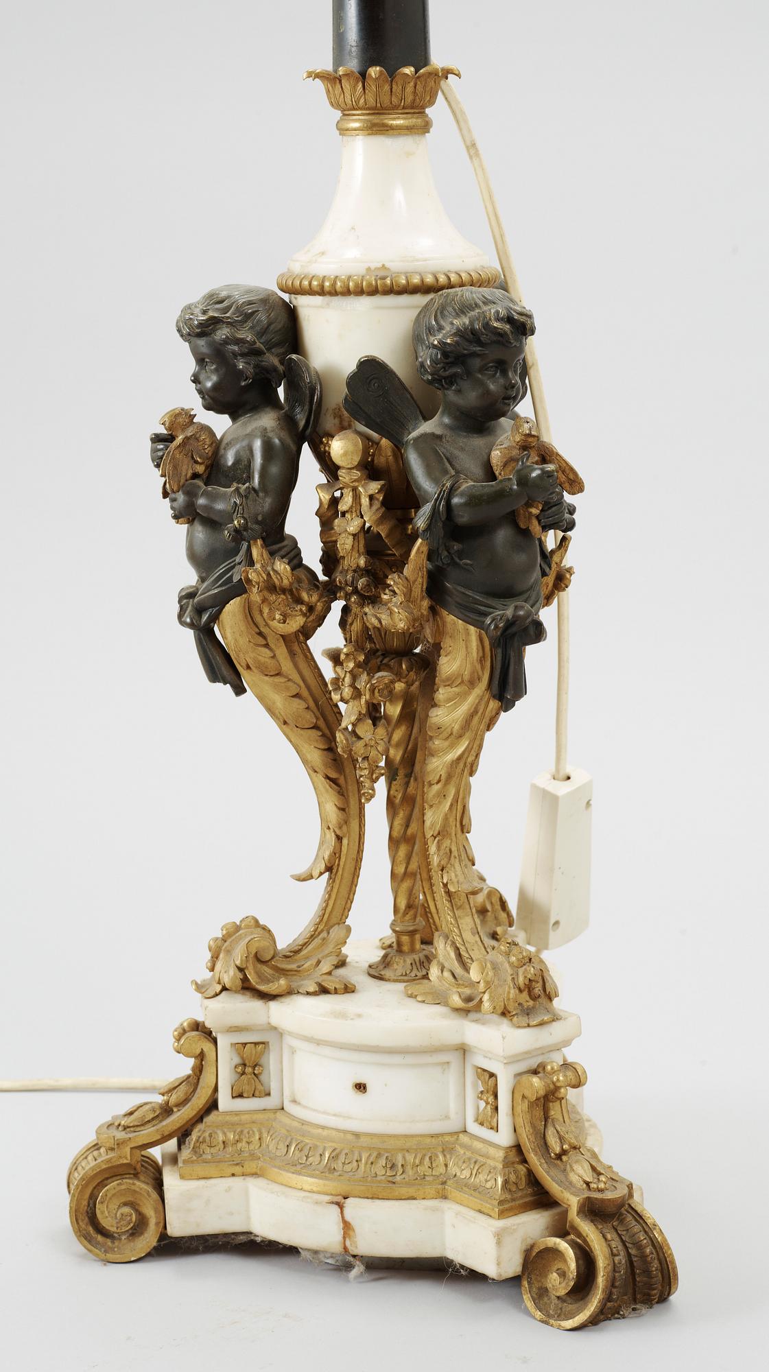 GOLVLAMPA, nyrokoko, brons samt marmor, 1800-talets andra hälft.