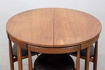 HANS OLSEN, table and 4 chairs, Frem Röjle, Denmark, 1950's.
