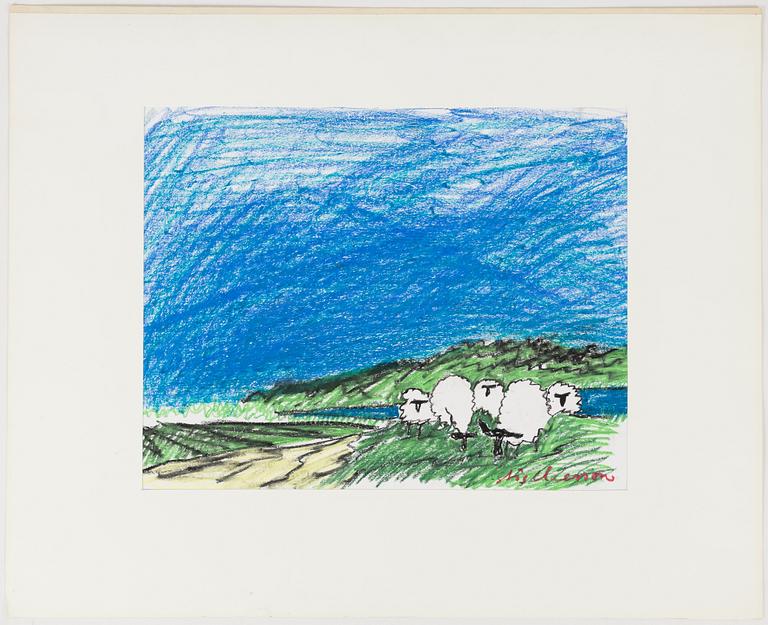 Stig Claesson, Sheep in Landscape.