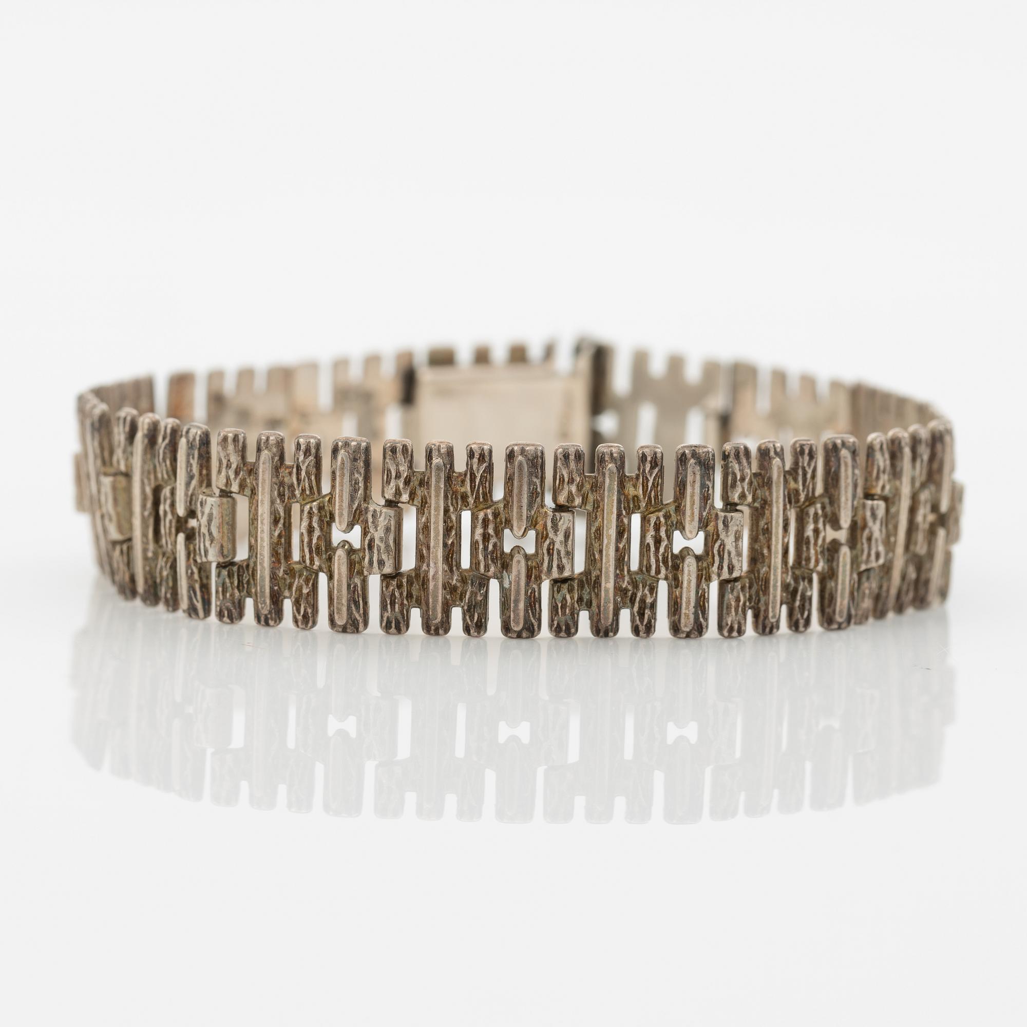 Silver bracelet.