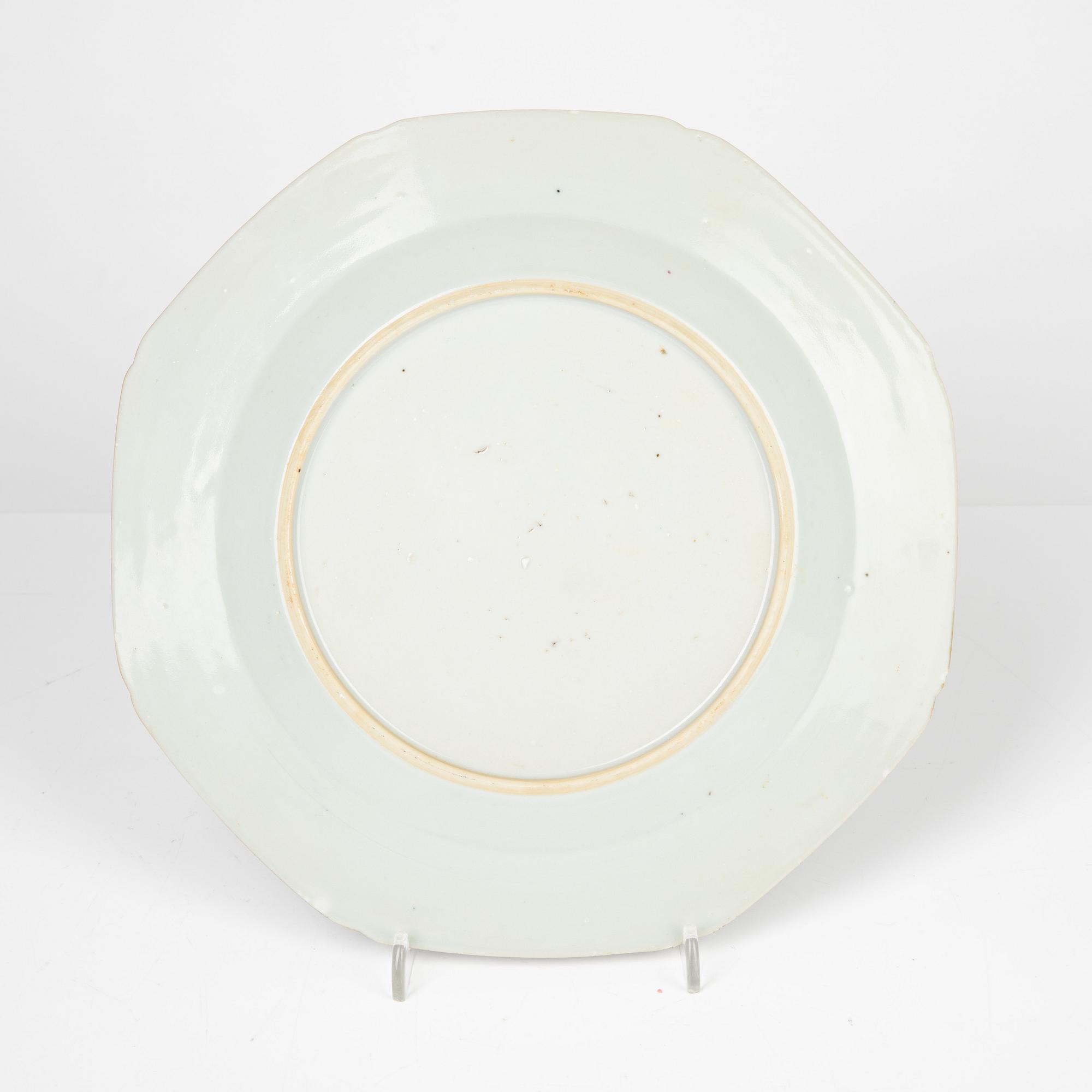 Tallrikar, 9 st, kompaniporslin, Kina, Qingdynastin, 1700-1800-tal.