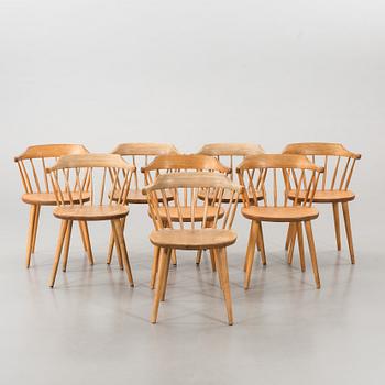 A SET OF EIGHT "SMÅLAND" CHAIRS DESIGNED BY YNGVE EKSTRÖM.