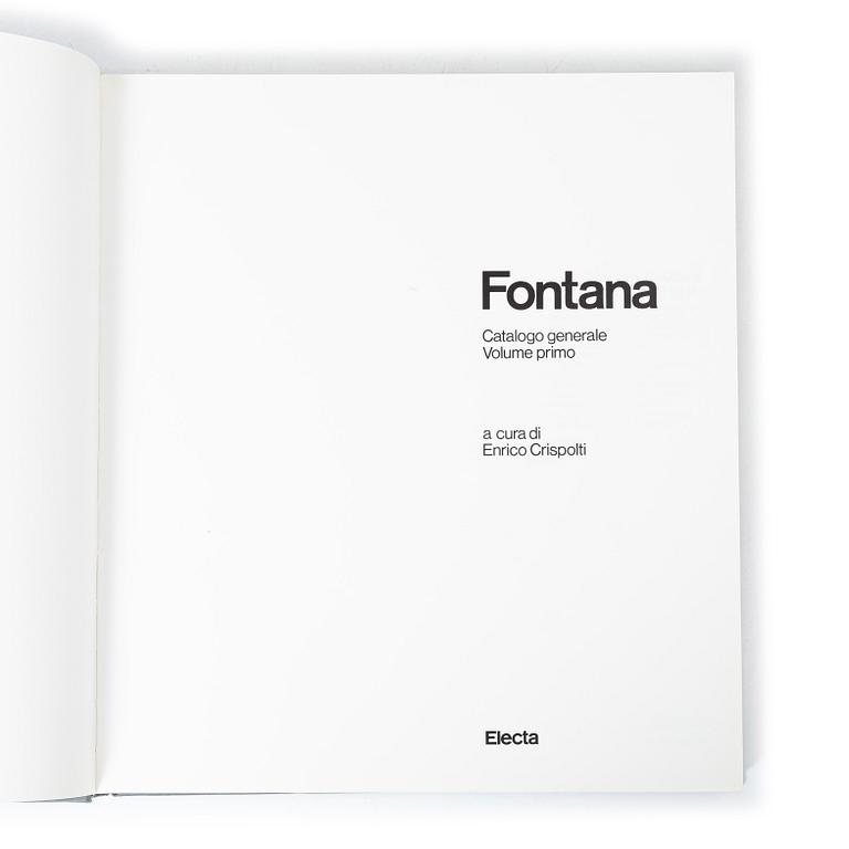 Böcker, 2 volymer, "Fontana - Catalogo generale I-II", Enrico Crispolti, Edizioni Electa, Milan,1986.