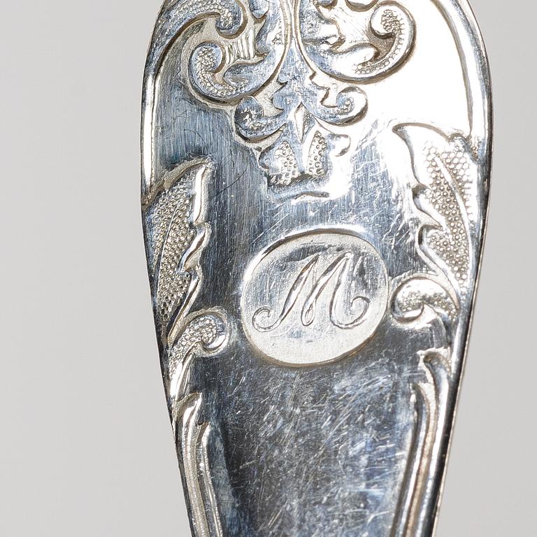 17 pieces of silver cutlery, mostly CG Hallberg, Sweden, 1842-1927.