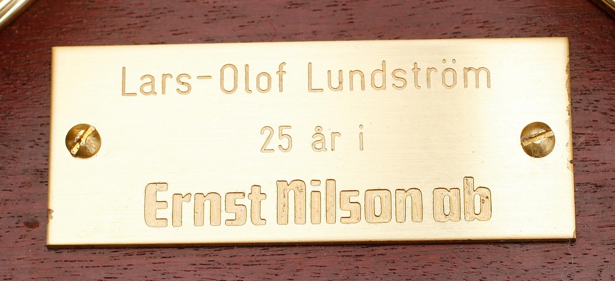BAROMETER OCH KLOCKA, mässing, Barigo, 1900-talets andra hälft.