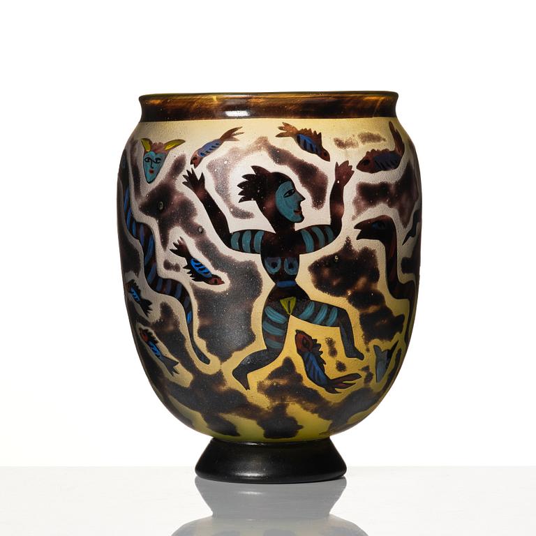 Ulrica Hydman-Vallien, a unique 'jewel glass' vase, Kosta Boda, Sweden.