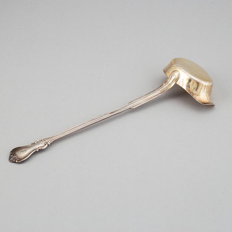 A Swedish 19th century silver soup-laddle, mark of Gustaf Möllenborg, Stockholm 1853.
