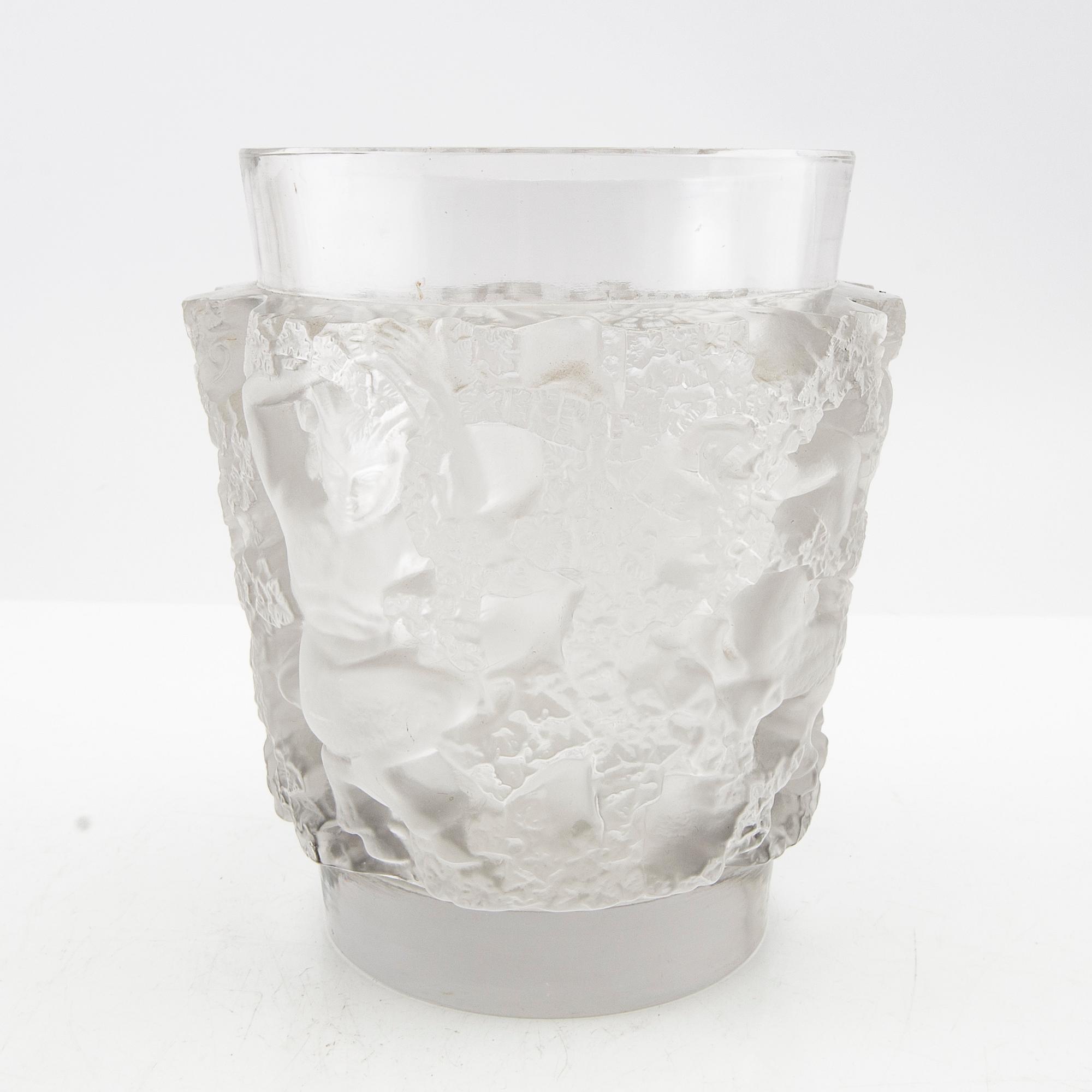 René Lalique, vas, "Bacchus" 1900-talets första hälft, signerad.