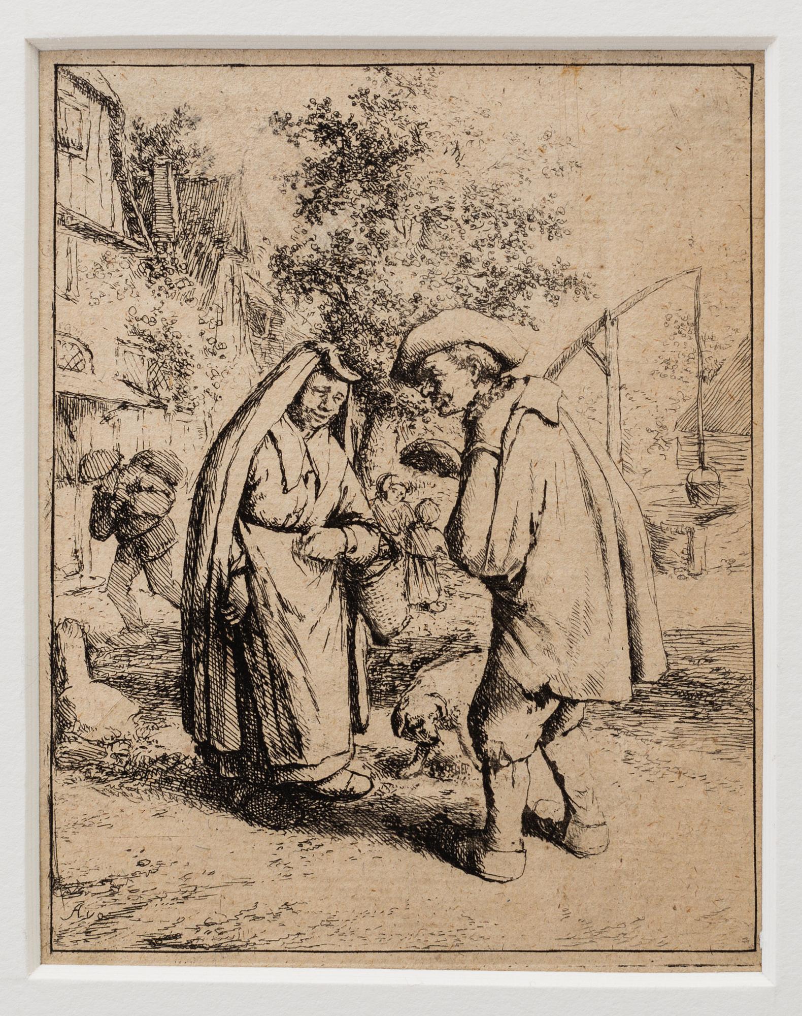 ADRIAEN VAN OSTADE, 3 etchings, probably 18th century.