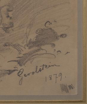 VICTOR WESTERHOLM, teckning, monogramsign. W, dat. Gerolstein 1879.