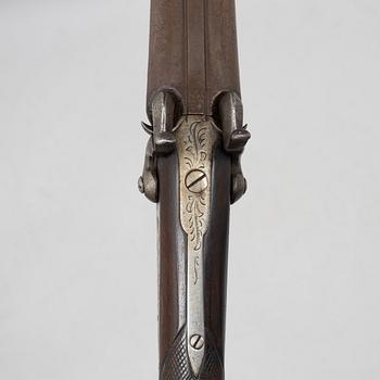 Percussion gun, double-barrelled, signed Arendt a Liège, second half of the 19th century.