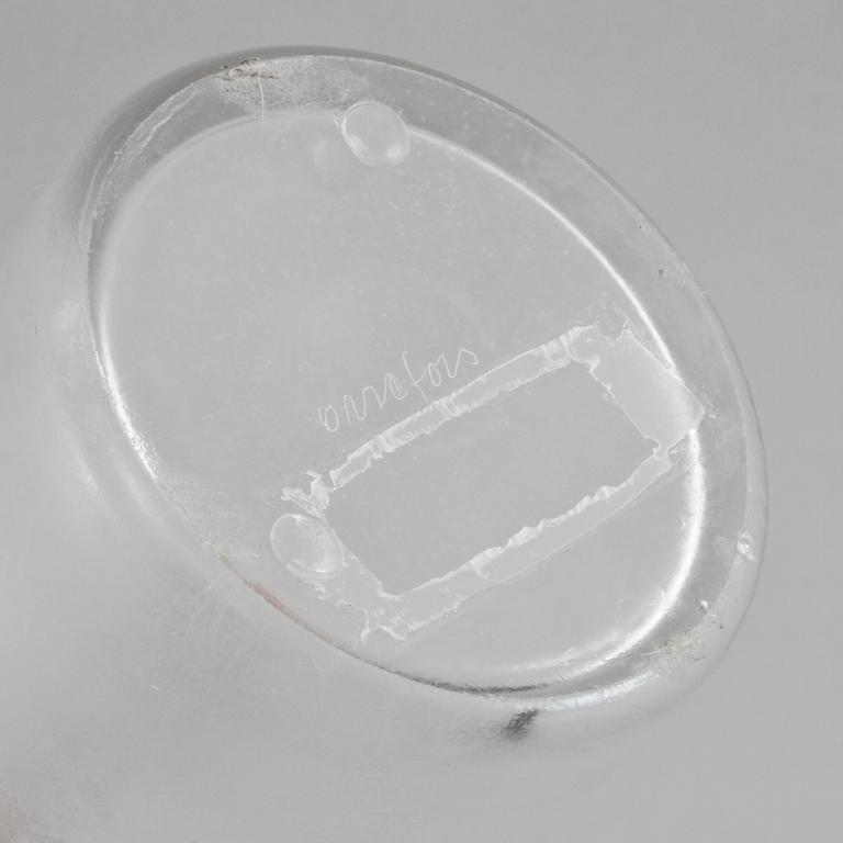 KARAFF, glas, troligen "Iced", Vicke Lindstrand, Orrefors, 1900-tal.