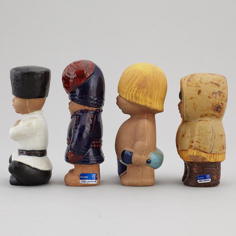 LISA LARSON, figurer, 8 st, stengods, Gustavsberg.