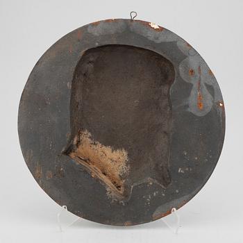 VÄGGPLAKETT, okänd, gjutjärn, 1900-tal.