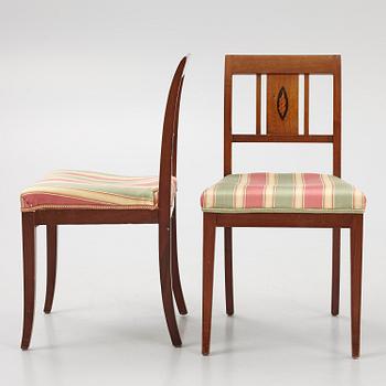 A set of four Empire chairs, southern Sweden, early 19th century.