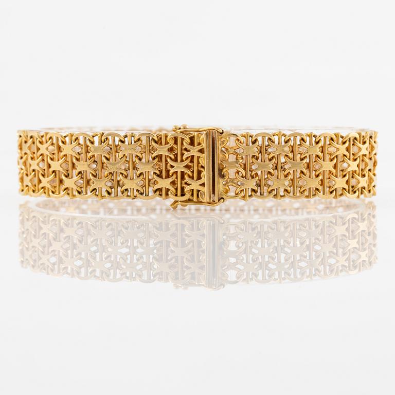 Armband, 18K guld, x-länk.