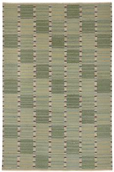 218. Barbro Nilsson, Matto, "Falurutan grön Fabiola", flat weave, ca 307,5 x 200,5-202,5 cm, signed AB MMF BN.