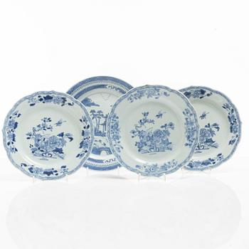 Four porcelain plates, China, 18th-19th Century.