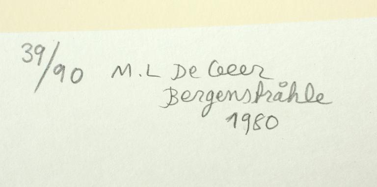 MARIE-LOUISE EKMAN, färglitografi, sign M.L de Geer Bergenstråhle, dat 1980, numr 39/90.