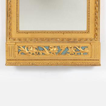 A Gustavian mirror, late 18th century.