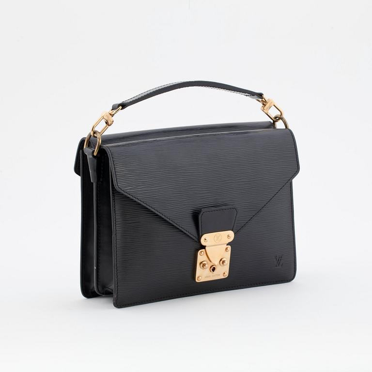LOUIS VUITTON, a black leather epi evening / handbag "Monceau Bag".