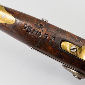 A Swedish cavalry percussion lock pistol model 1850 from Husqvarna Gevärsfaktori.