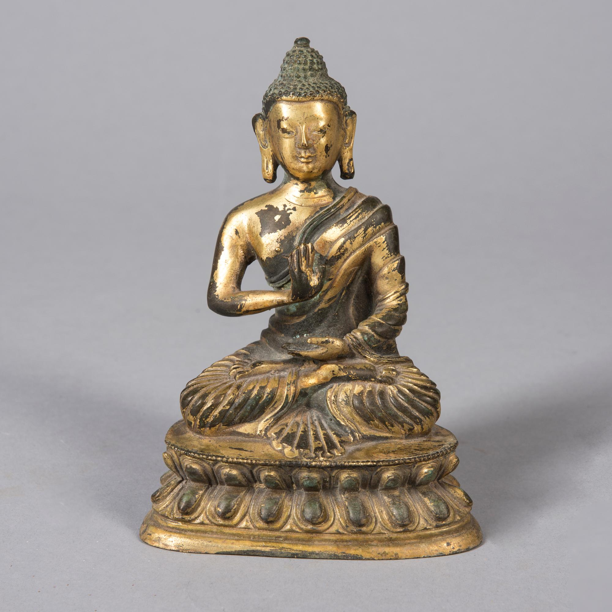 BUDDHA, mässing, Tibet, 1900-talets första hälft.