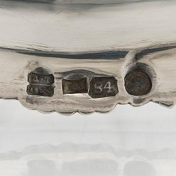 A silver tray, maker's mark of Adolf Sper, Saint Petersburg 1840.