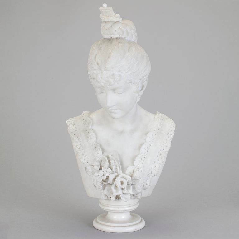 SKULPTUR, marmor, sannolikt Italien, sent 1800-tal.