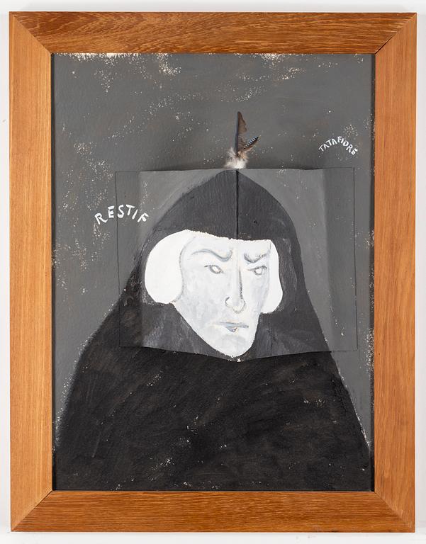 ERNESTO TATAFIORE, mixed media on panel. Signed Tatafiore.