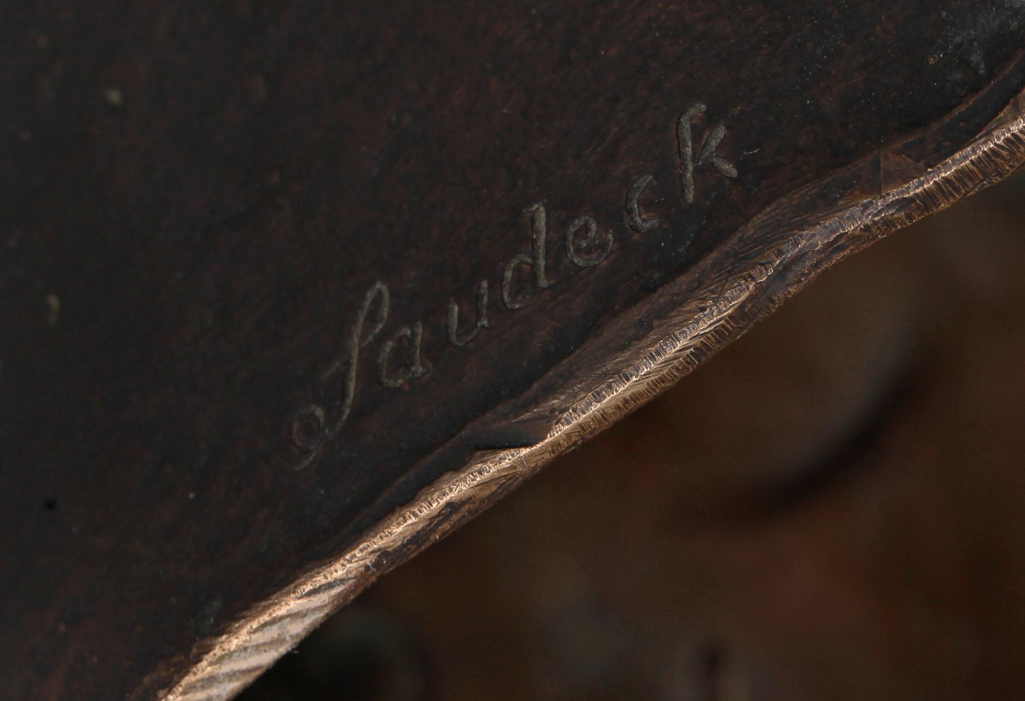 RUDOLF SAUDEK, bronsporträtt, sign, gjutarstämpel Lauchhammer Bildguss 8. 1900-talets första hälft.